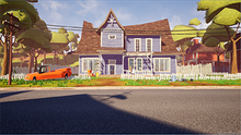 The neighbor's house as it appears at the beginning of the game