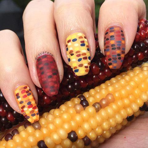 Thanksgiving nail art with shellac check out www