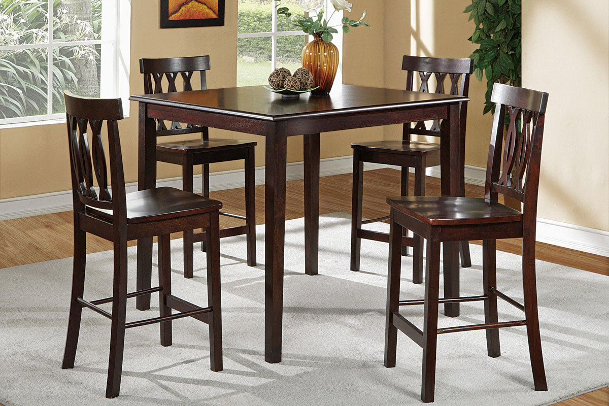 dining room with four chairs