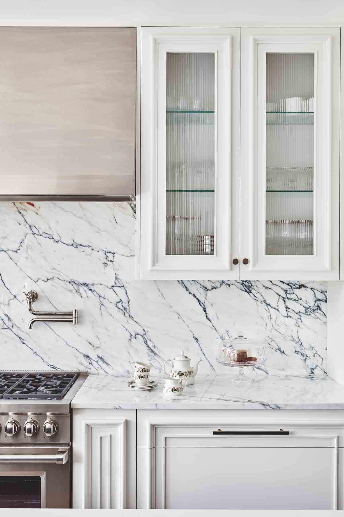 above cabinets, and thick plank on top of cabinets