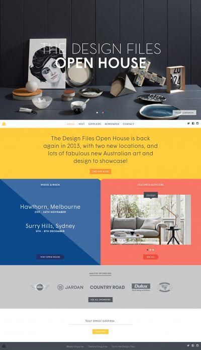 The Design Files Open House html5, Responsive Design, jQuery,  Inspiration, Showcase,